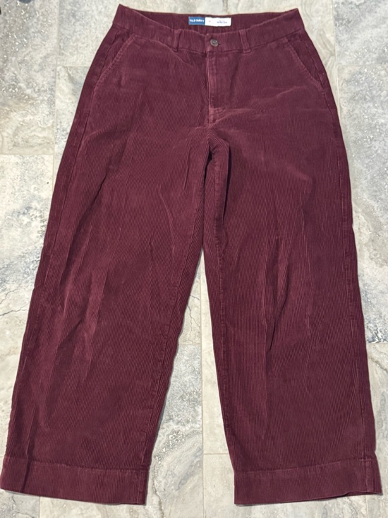 Old Navy Pants - Old Navy Wide-Leg Corduroy Pants in Burgundy